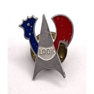 Vintage Look French Flag Rooster Pin Badge Small Souvenir Lapel Pin